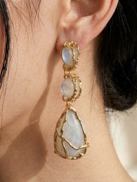 Anthropologie Jewelry - Earrings with Iridescent White Stones
